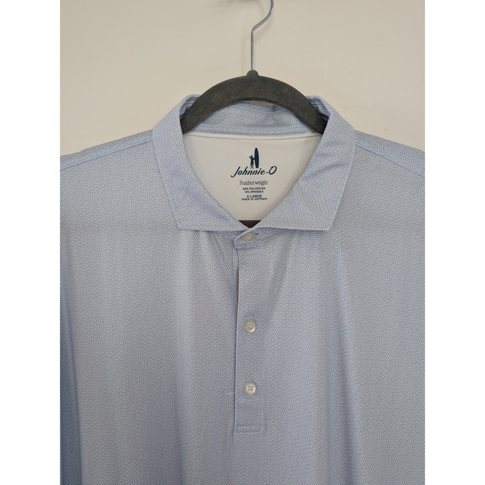 Johnnie-O Marlin Featherweight Golf Polo Shirt Verbena Geometric Preppy Summer